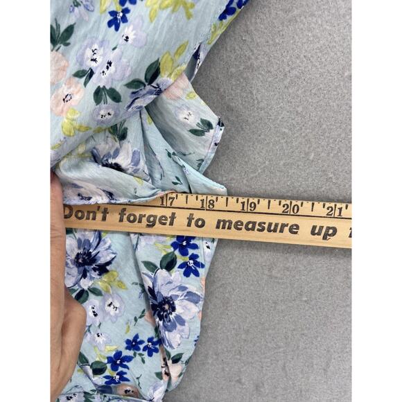 BCBGeneration Dress Womens Sz 12 Blue‎ Floral Wrap Hi Low Knee Length - Picture 6 of 12